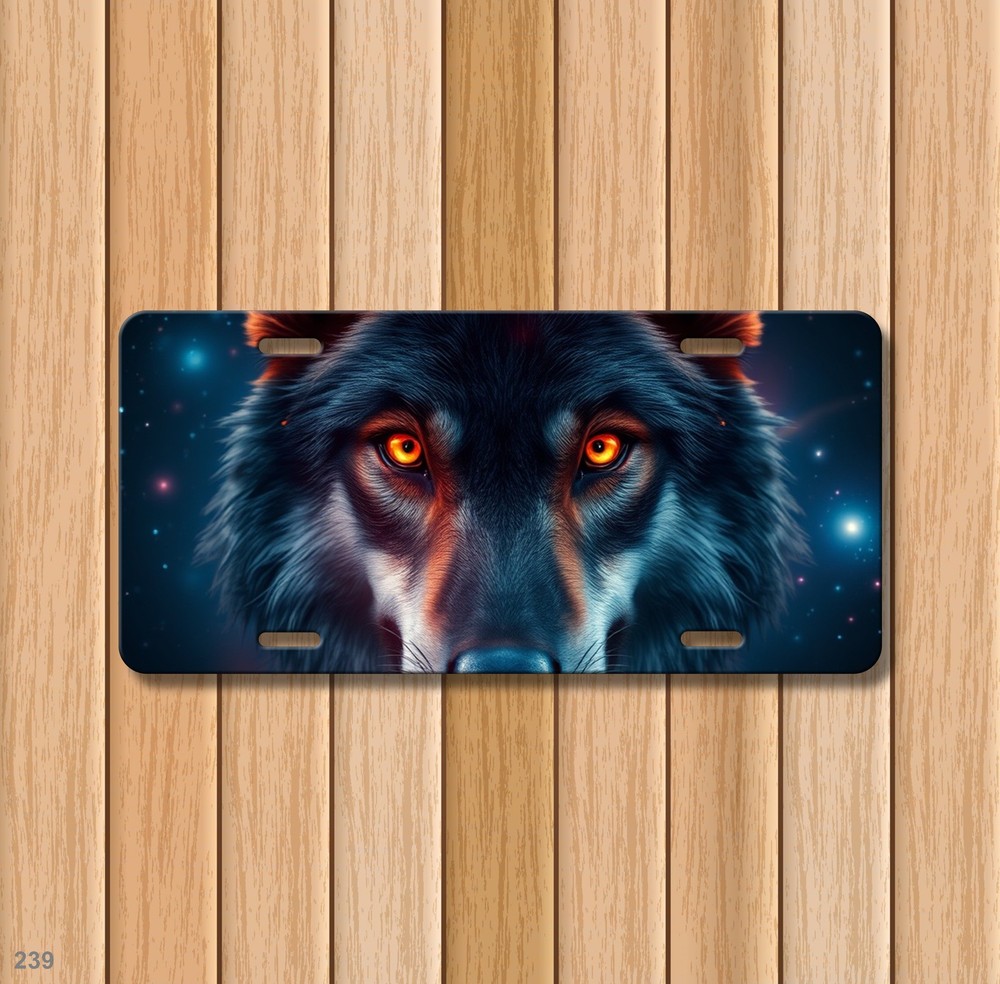 Realistic Wolf License Plate Customizable Front Bumper Plate Holiday Gift