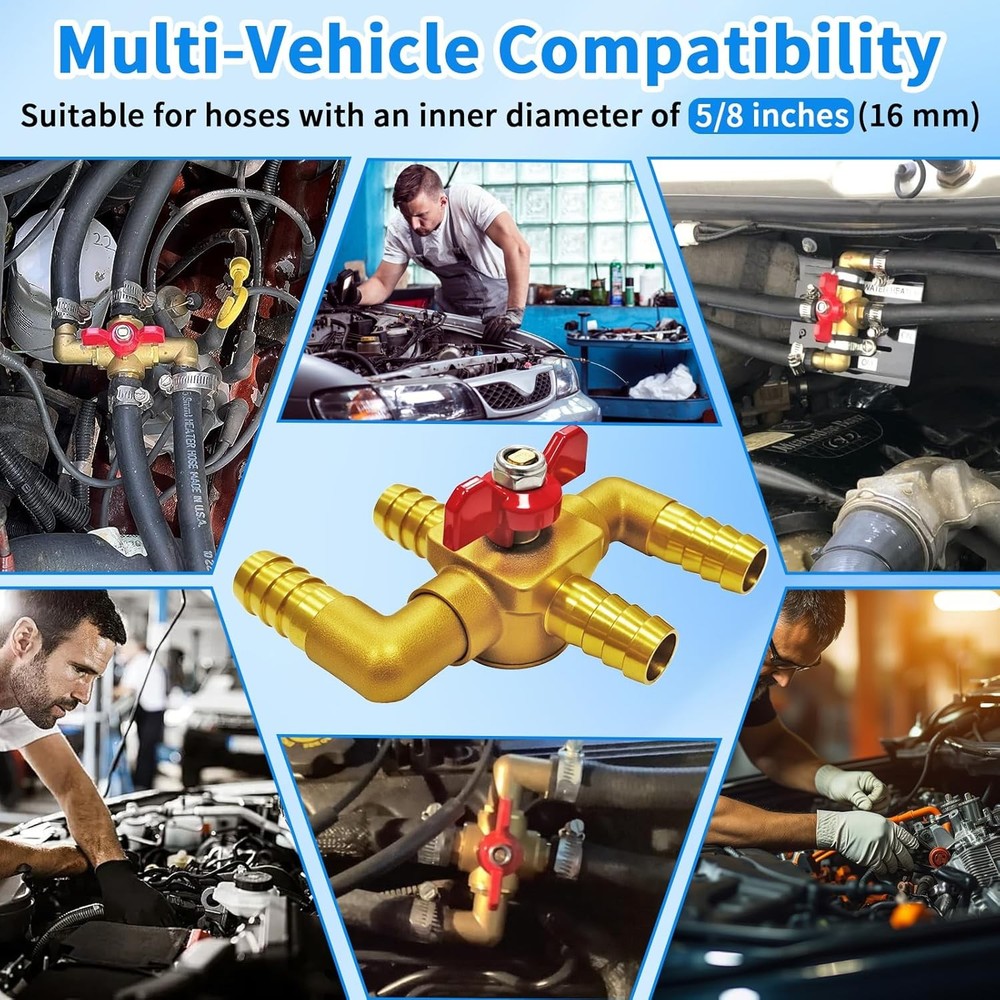 Solid Brass 5/8'' 4-Way Heater Control Valve – Automotive Heater Core Bypass Kit