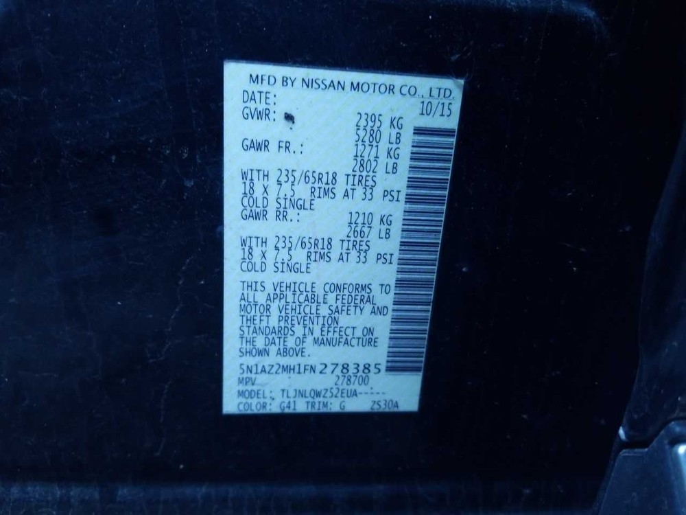 Camera/Projector Camera Rear In Gate Fits 15-19 MURANO 4782933
