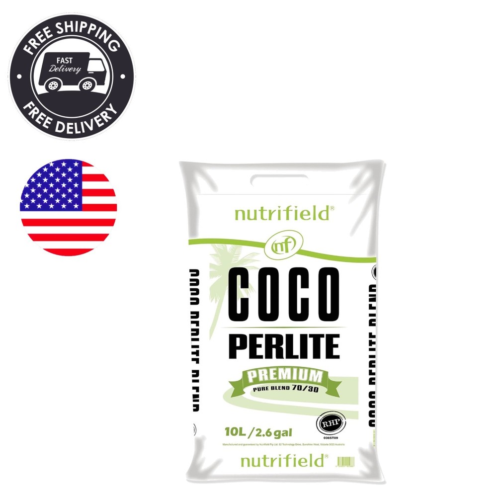 Coco Coir & Perlite Mix - 10 Liter Hydroponic Potting Soil Blend - RHP Certified