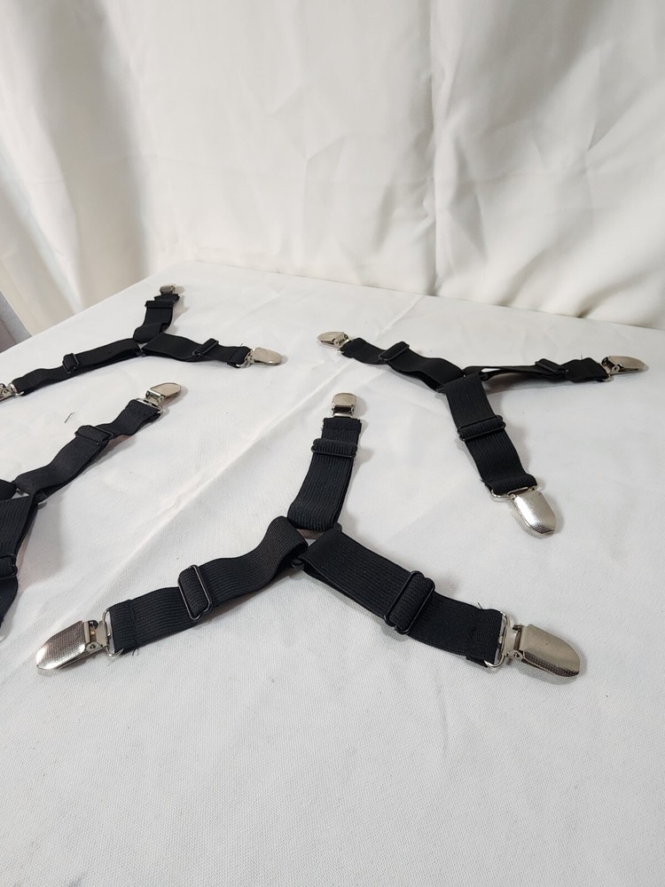 Bed Sheet Fasteners 4 PCS Adjustable Triangle Elastic Suspenders Gripper Straps