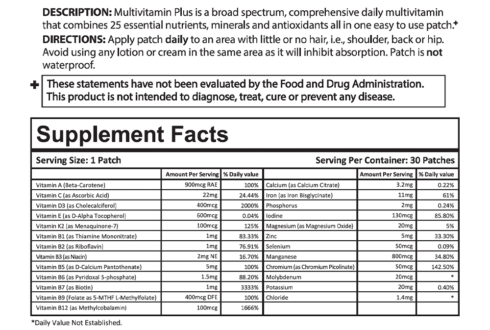 PatchMD Original Multivitamin Plus - Best Seller - New Items - Multi Patch