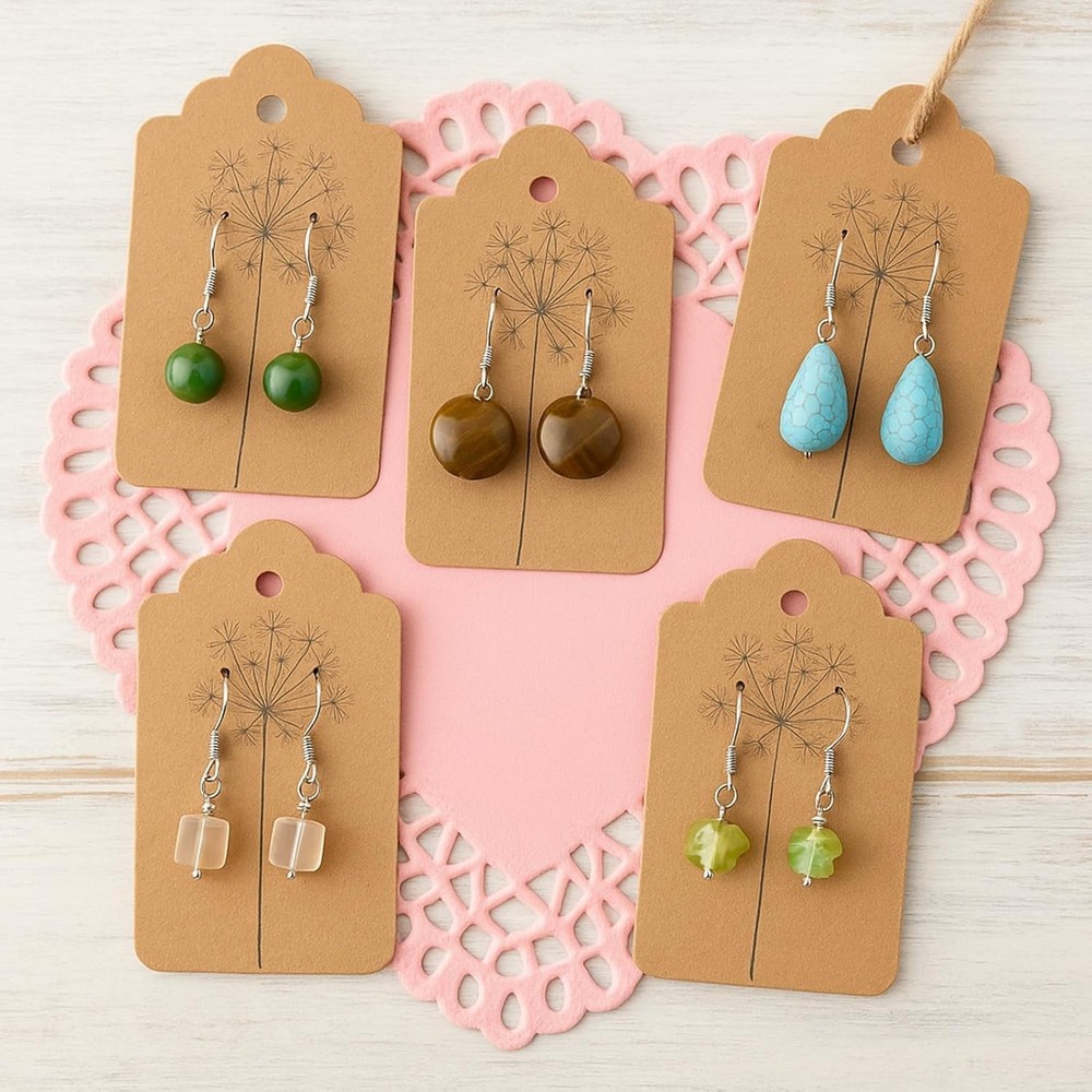 Brand New Gift Tags with Strings, Kraft Paper, Brown, Rectangular, 1.7 x 2.8 ...