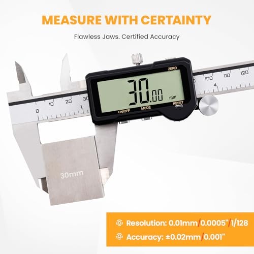 Digital Caliper, Rechargeable Digital Caliper 6 inch with Reset Setting,