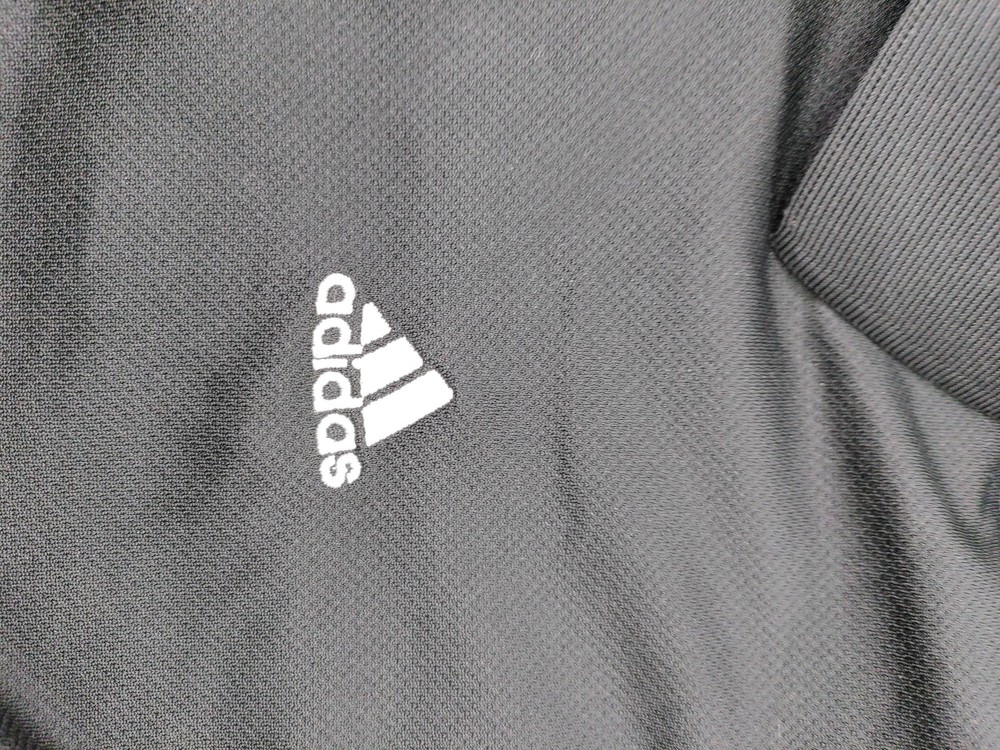 Adidas Men's Polo M Black 100% Polyester Collared Basic