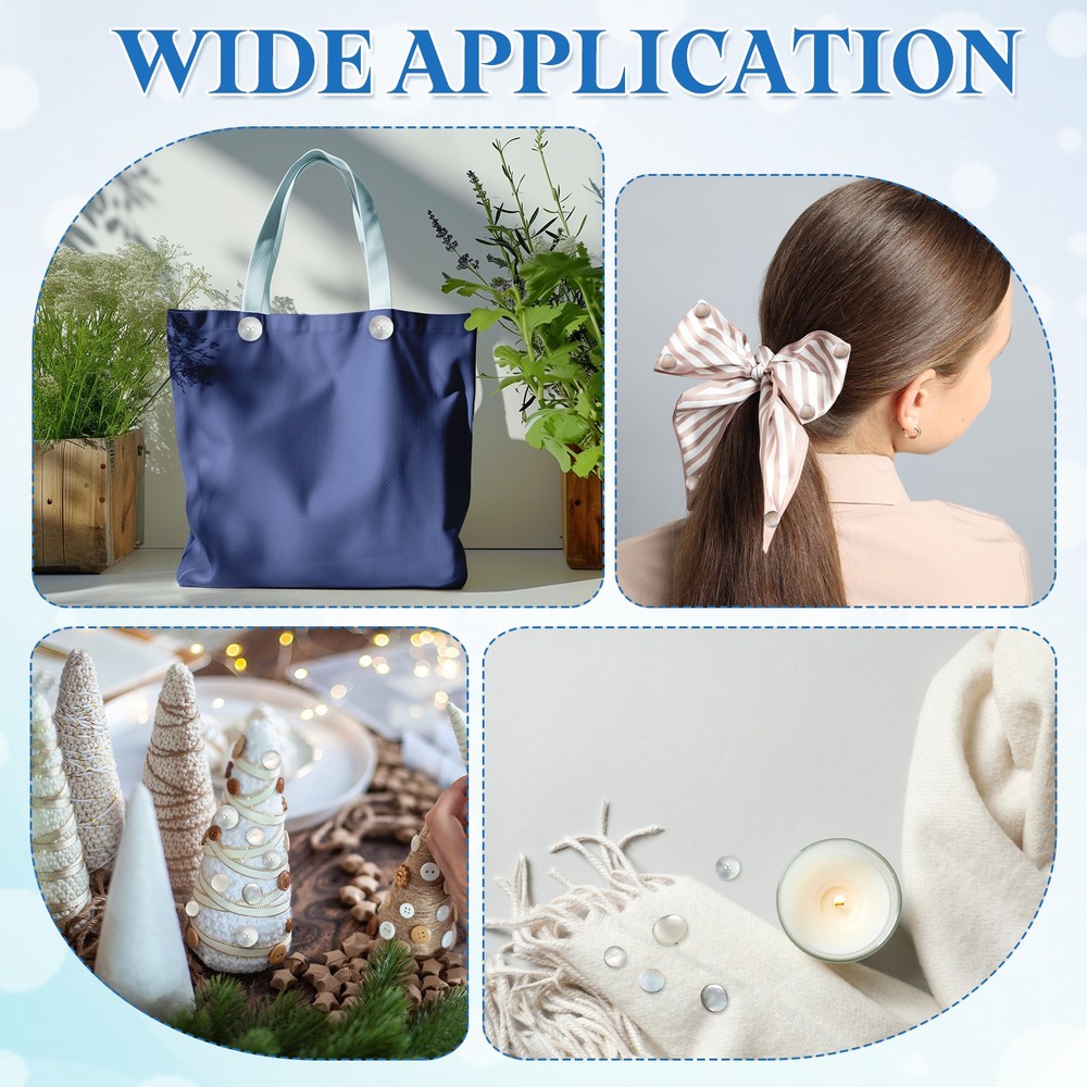 5Pcs Natural Shell Button, 11.5mm Bowl Shell Shank Buttons, Black/Silver