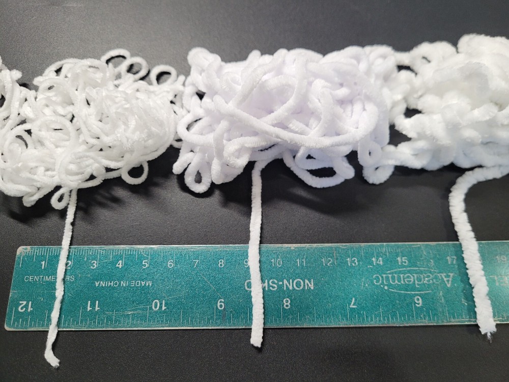 CHENILLE - SNOW WHITE - Fine - Small & Medium - Fly & Jig Tying Material - NEW!