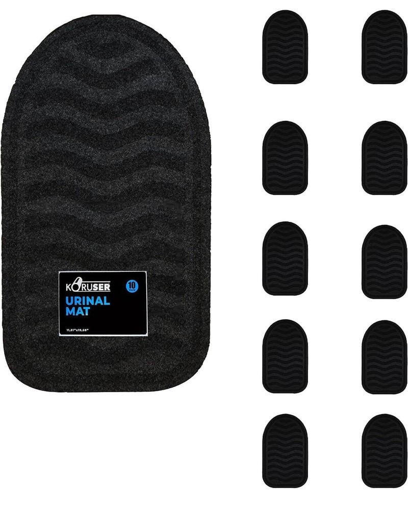 10-Pack Urinal Mats Non-Slip Deodorizing Water Absorption