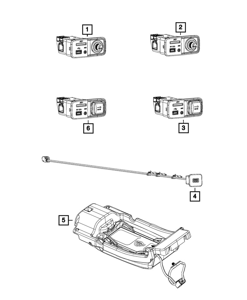 Genuine Mopar USB Cable 68145140AC