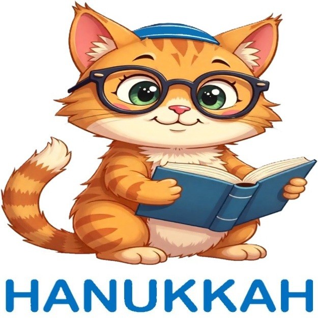 30 Custom Hanukkah Educated Cat Personalized Address Labels