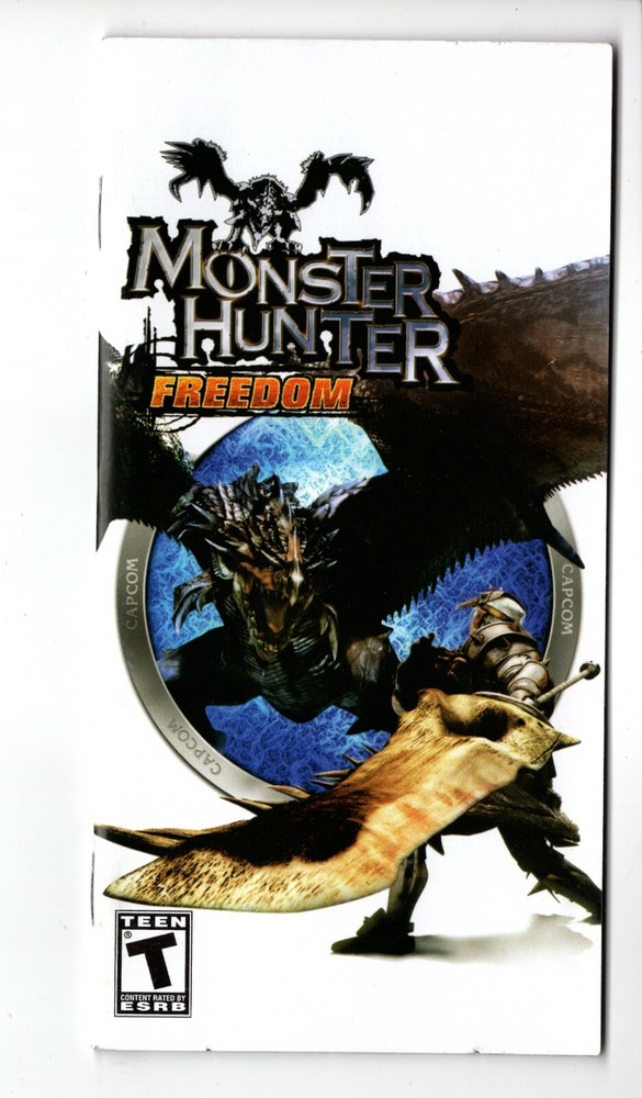 Monster Hunter Freedom PSP MANUAL ONLY Insert Authentic Instruction