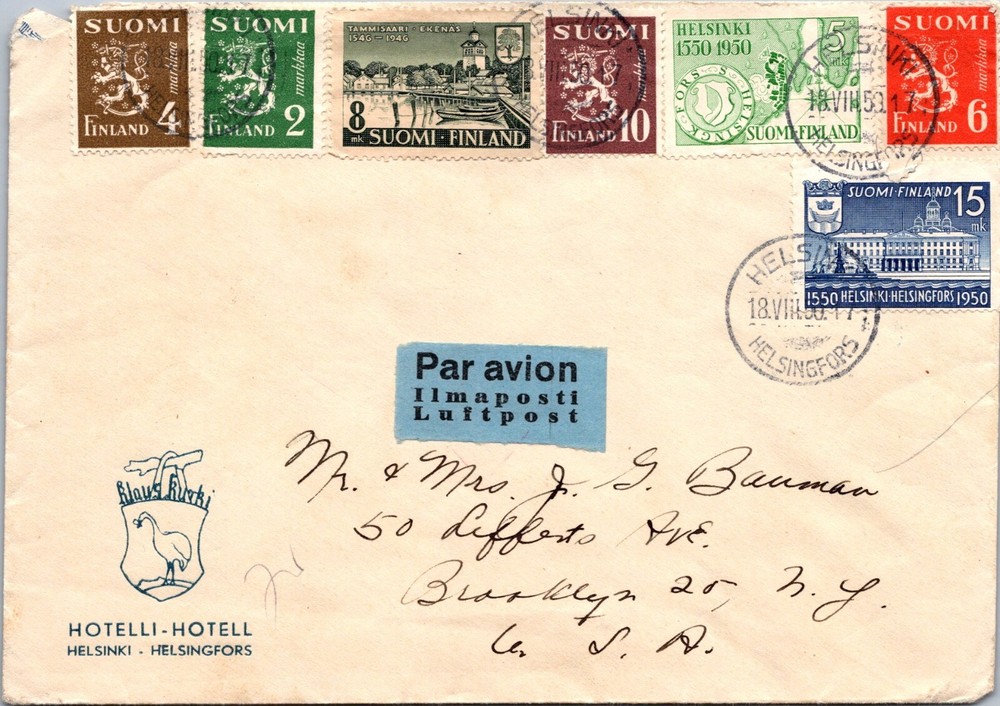 Filand 1950 Helsinki  - A818