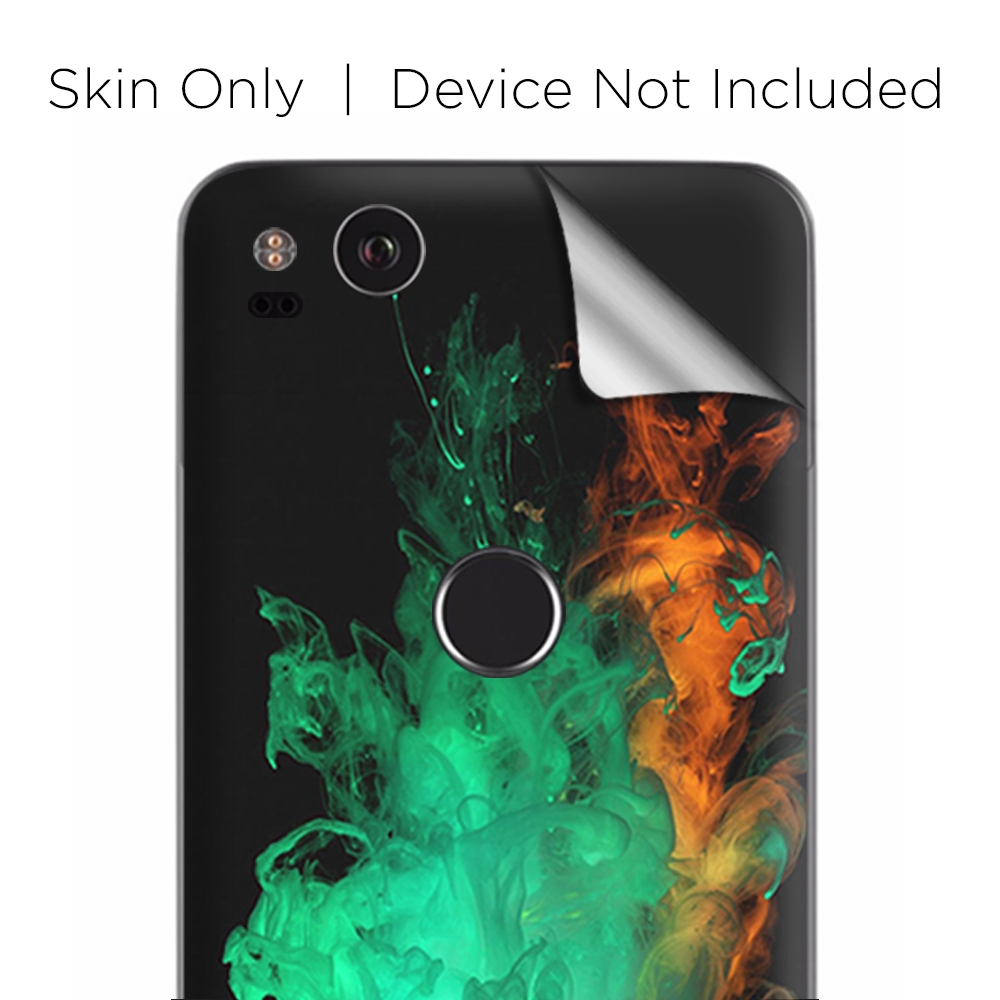 Google Pixel 2 Skins Decal Wrap Orange Green Smoke
