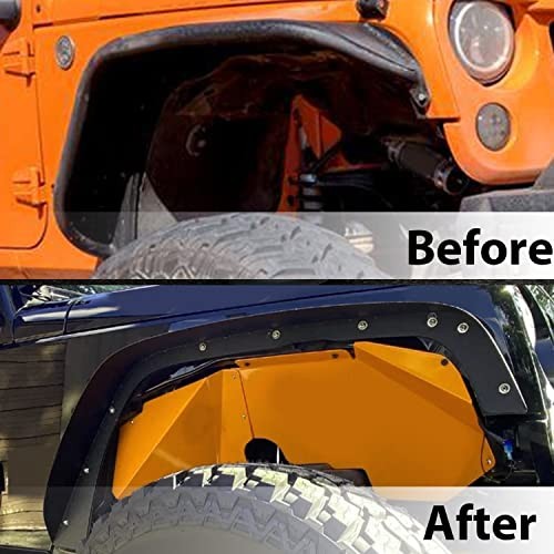 Front & Rear Inner Fender Liners Compatible with 2007-2018 Front&Rear - Yellow