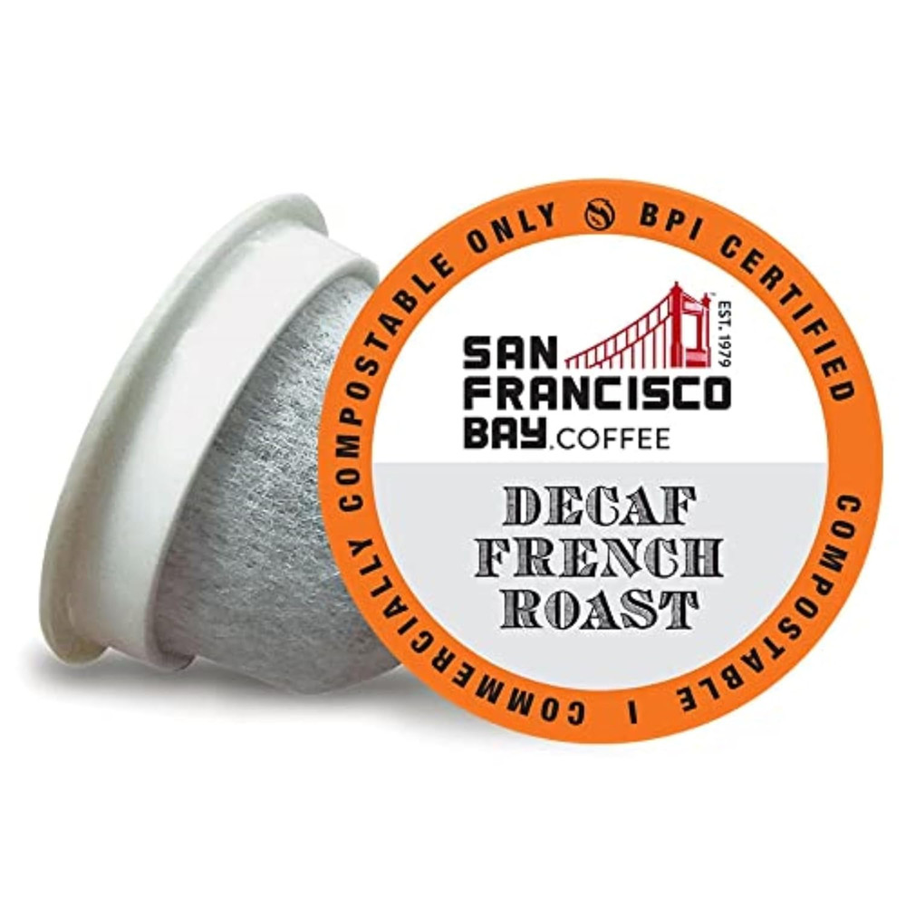 Compostable Coffee Pods - DECAF French Roast (36 Ct) K Cup Compatible Including