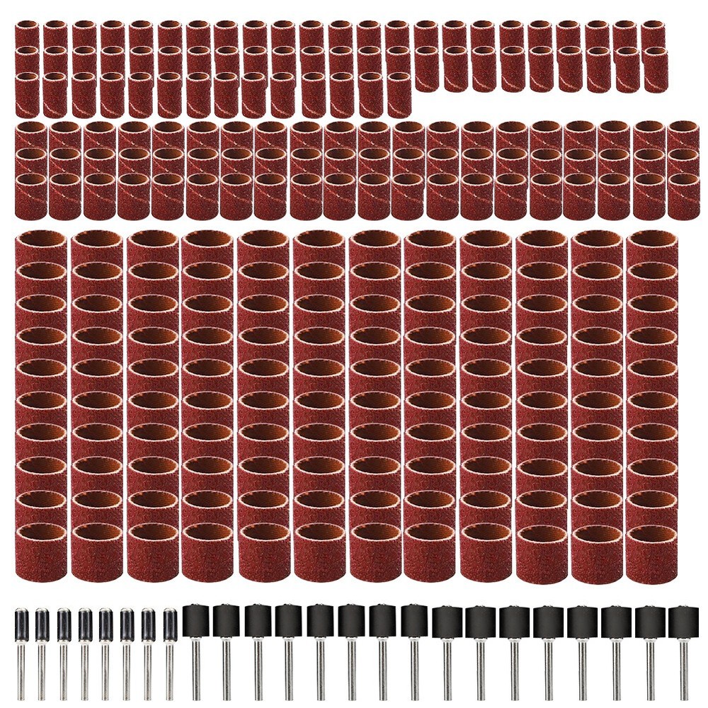 Aluminum Oxide Sanding Drum Kit 384PCS 6Grits For Dremel Woodworking Tools Boxed