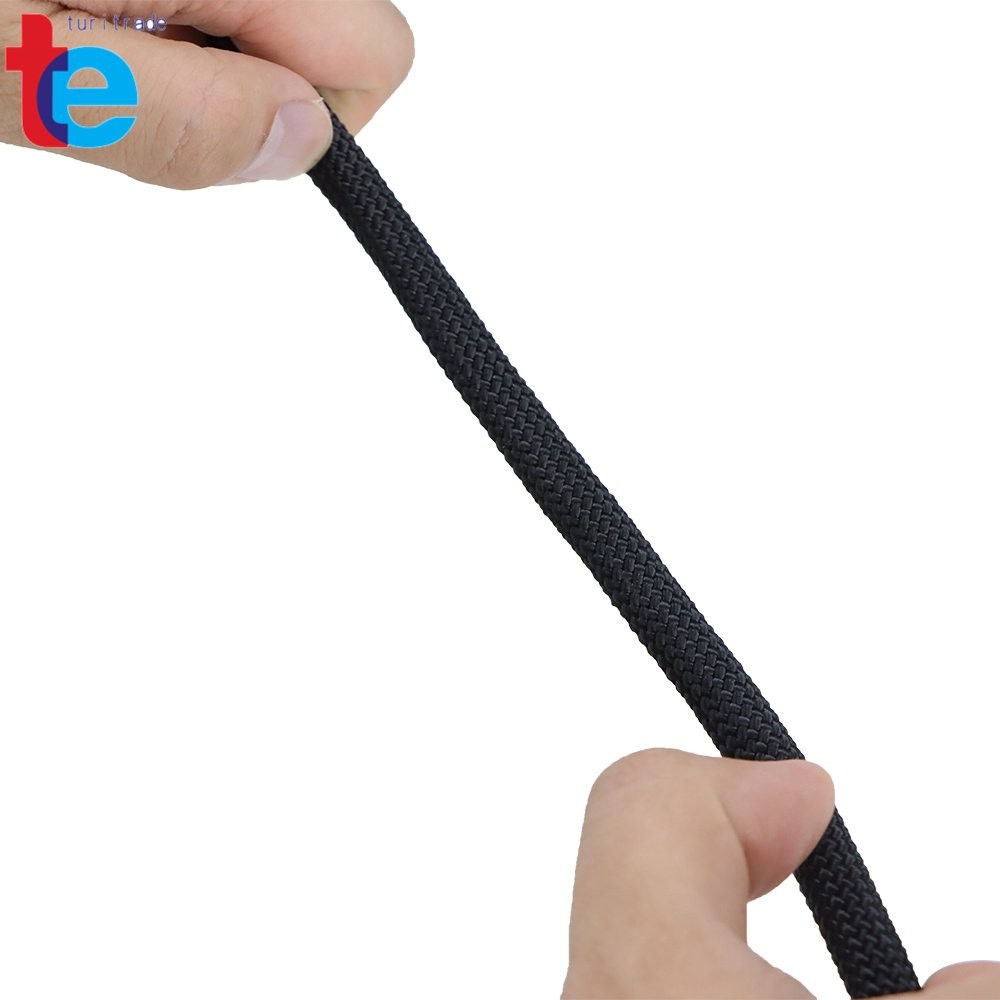 3/8" × 100' Black High Strong Pulling Braided Polyest Rope 3520Lbs Rope