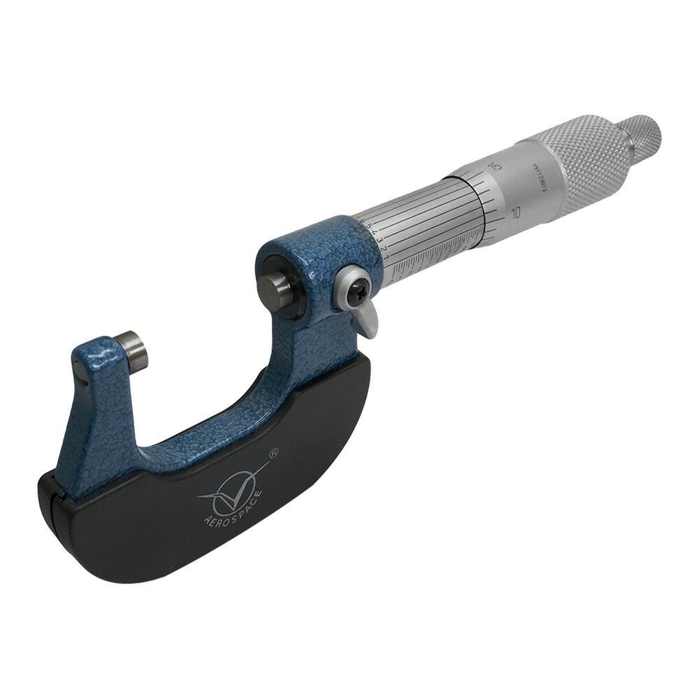 0-1"Solid Metal Frame Outside Micrometer Ratchet Stop .0001"Grad