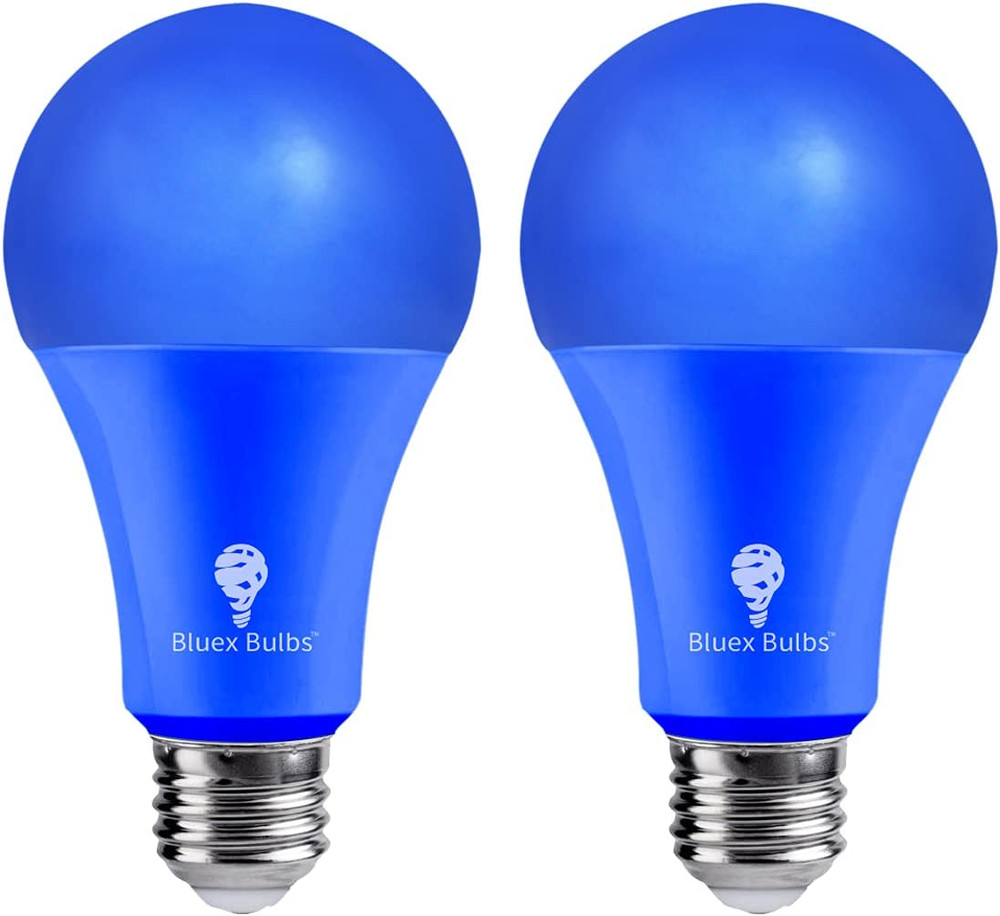 2 Pack Bluex LED A21 Blue Light Bulbs - 15W (120Watt Equivalent) - E26 Base Blu