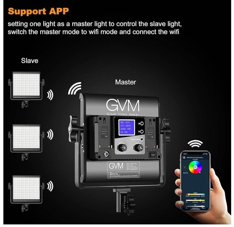 GVM RGB LED Video Light, 800D Studio Light with APP Control Lighting Kit