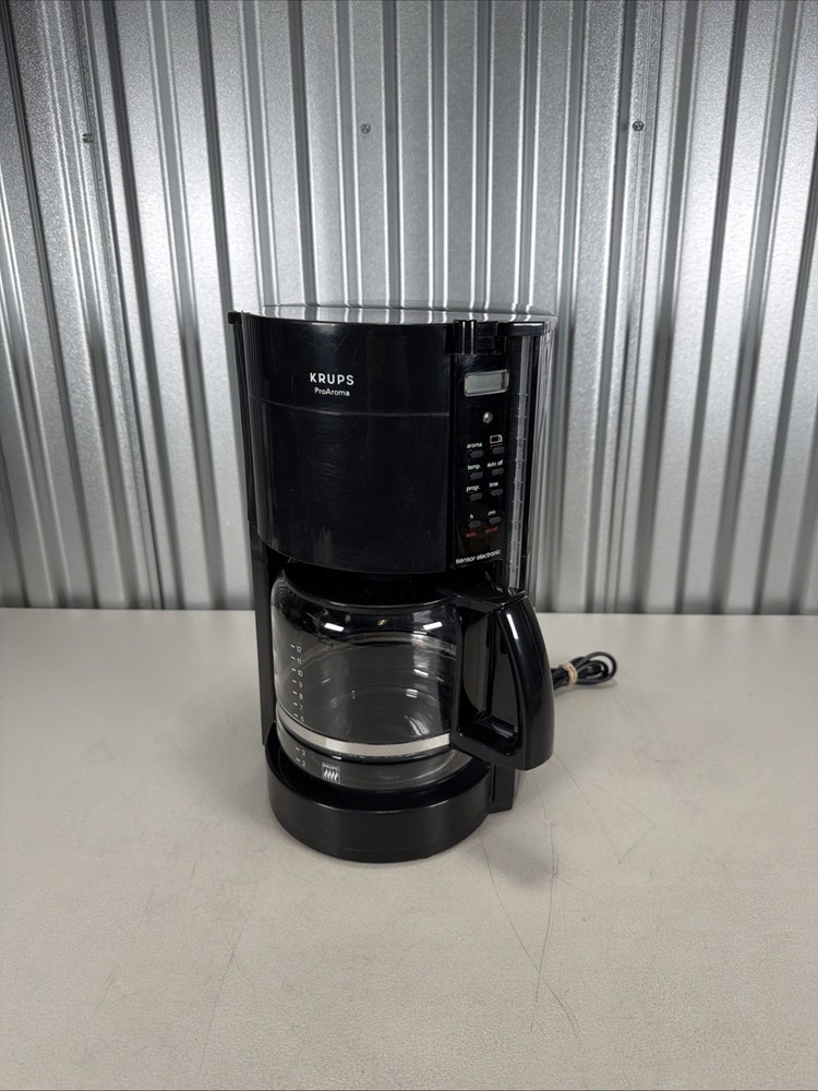 Krups ProAroma Programmable 12-Cup Coffee Maker Type 453 Black - Working!