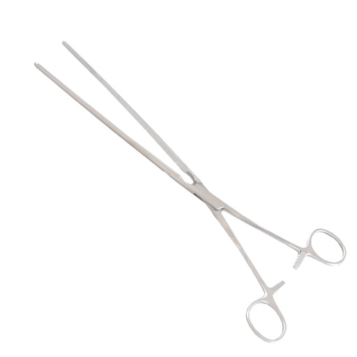 Kocher Intestinal Forceps, 5", Straight, with Longitudinal Serrations, Premium