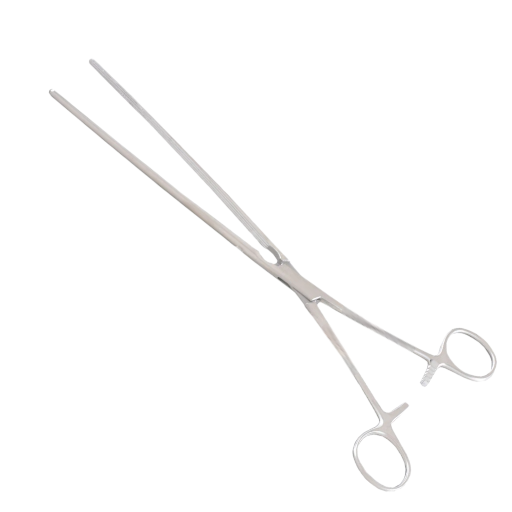 Kocher Intestinal Forceps, 5", Straight, with Longitudinal Serrations, Premium