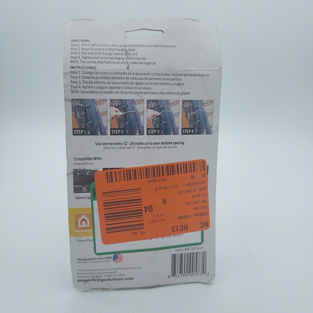 ProDec Patio Light Reusable Ties for Hanging Lights, 15 Count