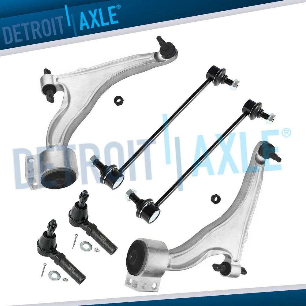 6pc Front Lower Control Arms Sway Bars Outer Tie Rods for 2010-2016 Cadillac SRX
