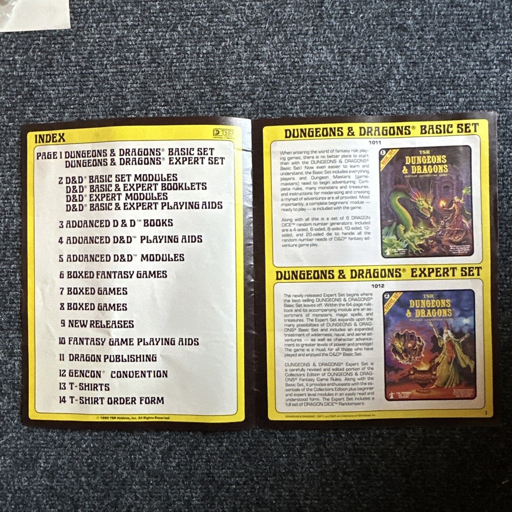 Dungeons and Dragons D&D Basic Set BOXED Including Original Dice Vintage TSR 🟡