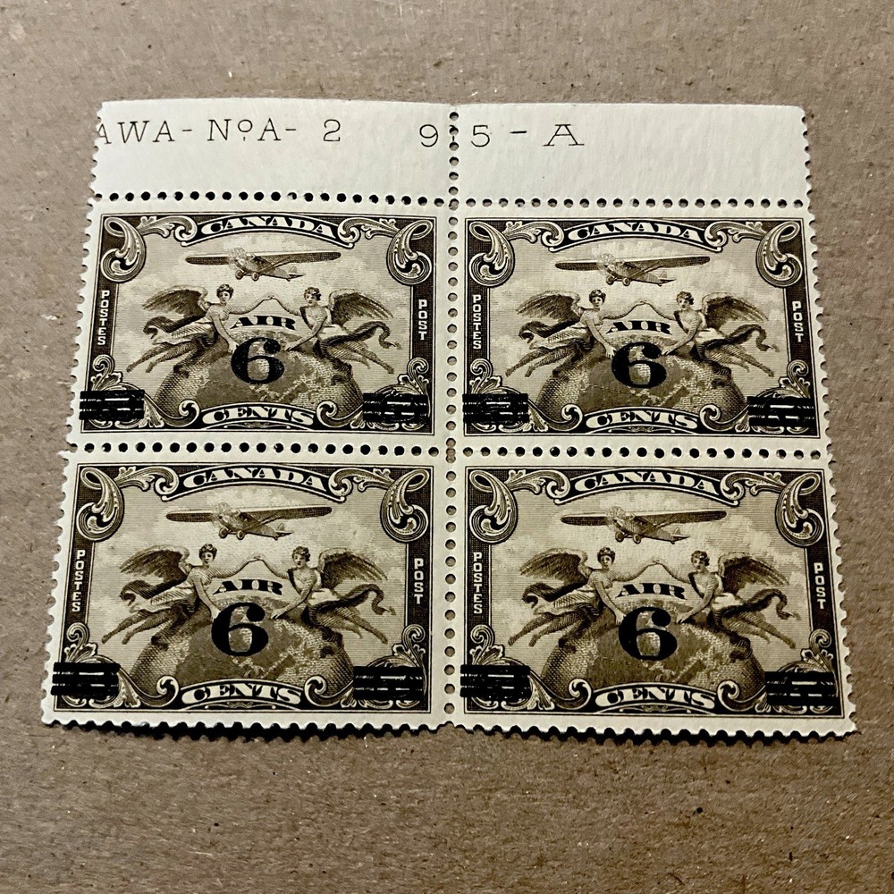 C 3 CANADA STAMPS PLATE BLOCK MINT N H