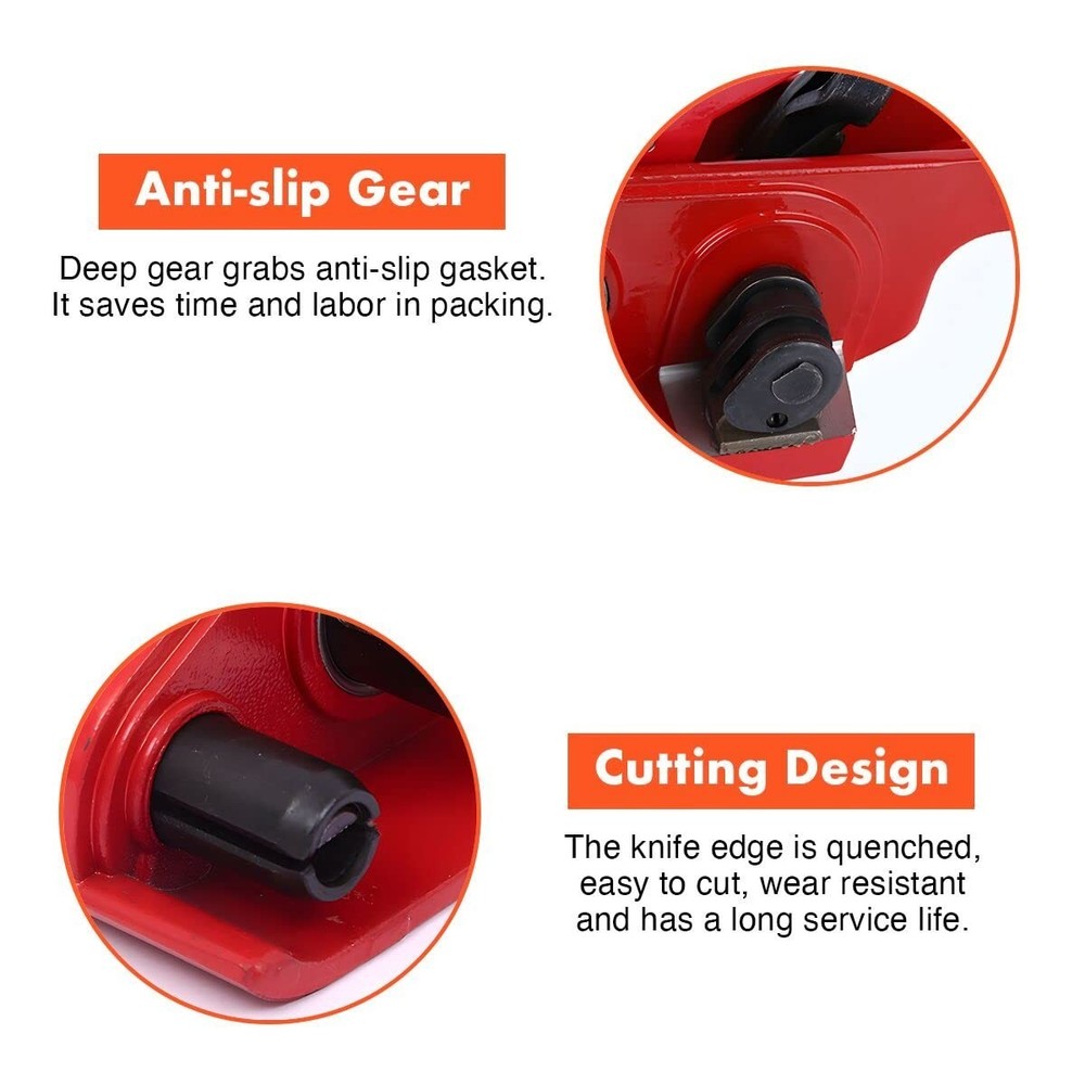 Lightweight Heavy-Duty Strapping Tool with Cutter for Polyester & Polypropylene