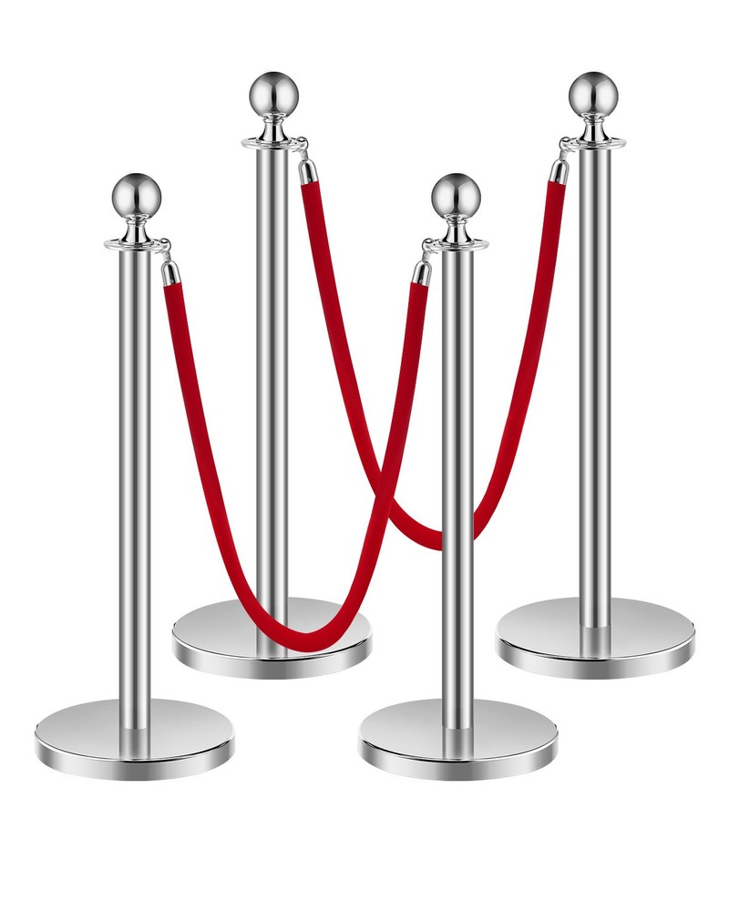 VEVOR 4Pcs Stanchion Posts Queue Barrier Crowd Control Sand Injection Base