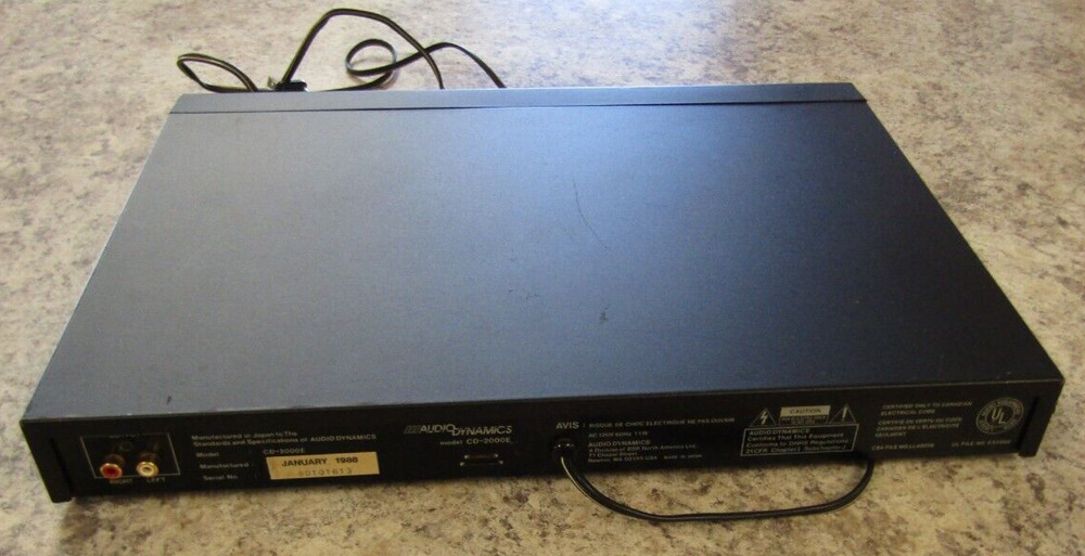 Audio Dynamics CD-2000E Single CD Player - Vintage 1988 - Tested Working