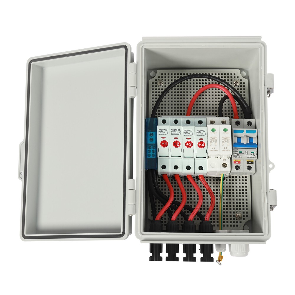 4String Solar PV Combiner Box 63A Circuit Breaker Solar Panel System Waterproof