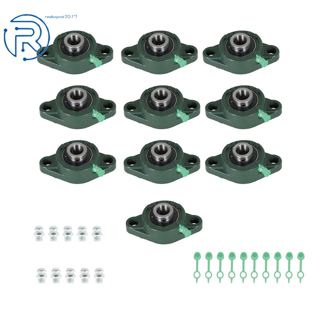 10Pack UCFL202-10 2 Bolt Solid Base Pillow Block Flange Bearing 5/8" Bore