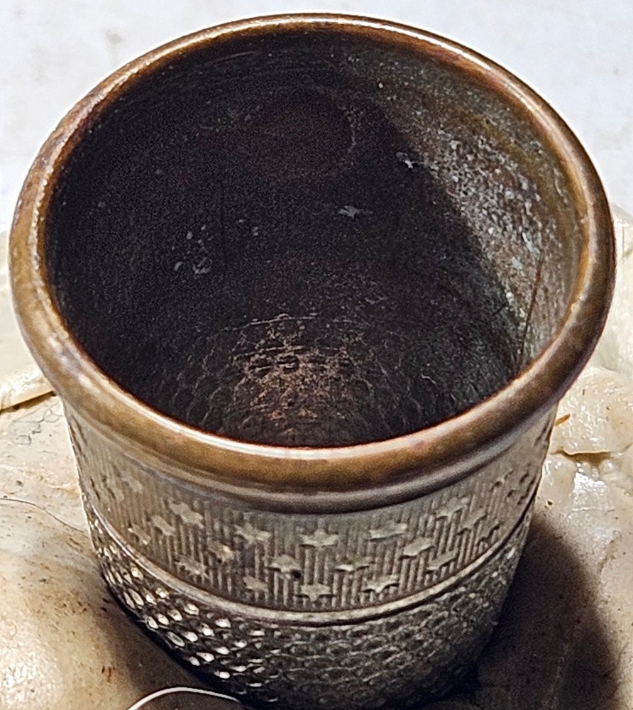 Victorian Era Sterling Silver Star Pattern Thimble Antique Sewing Accessory