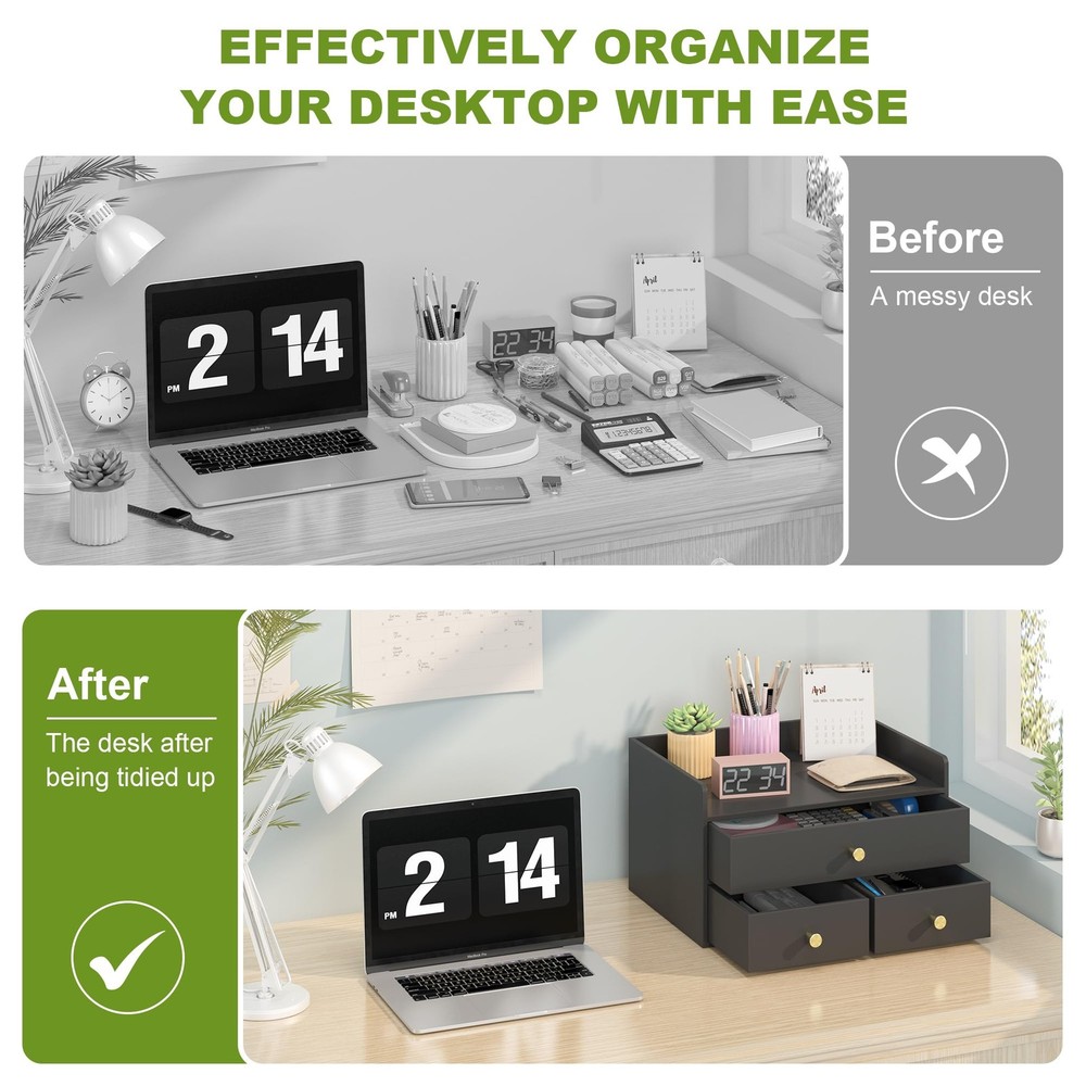 Desk Organizer - Stackable, No Assembly Required, Ideal for Office/Home Use -...