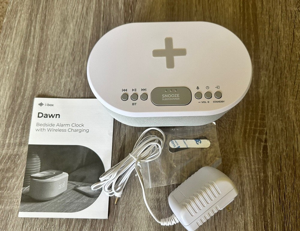 Dawn Bedside Alarm Clock White I-Box