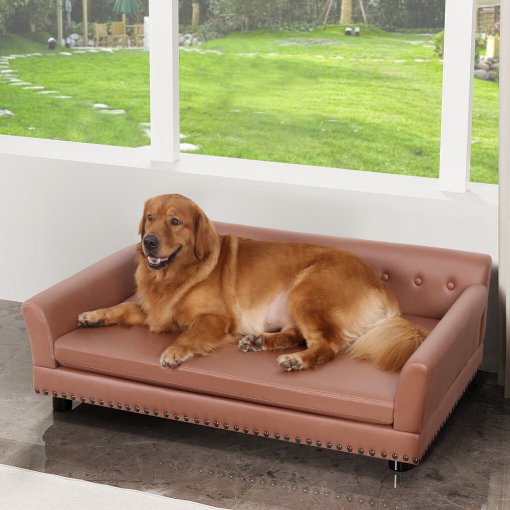 Jumbo Pet Upholstered Sofa Bed Elevated Dog Bed Couch Super Scratch Resistance