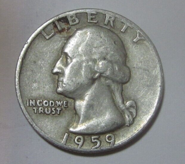 1959 D  Washington Silver Quarter   90% Silver