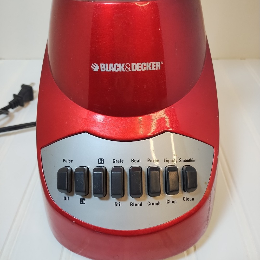 Black & Decker Red Blender Model BL2020R 10 Speed 48 Oz Pitcher Tested & Working