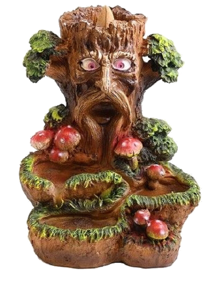 Tree King Backflow Cone Incense Burner Treebeard Ent Onodrim Mushroom 6" H