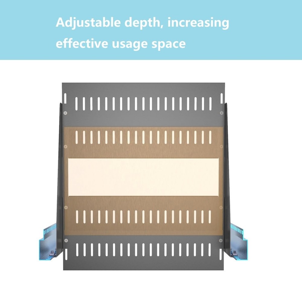 1U Server Rack Shelf, Universal Vented Rack Mount Cantilever Tray Deep Adjust...