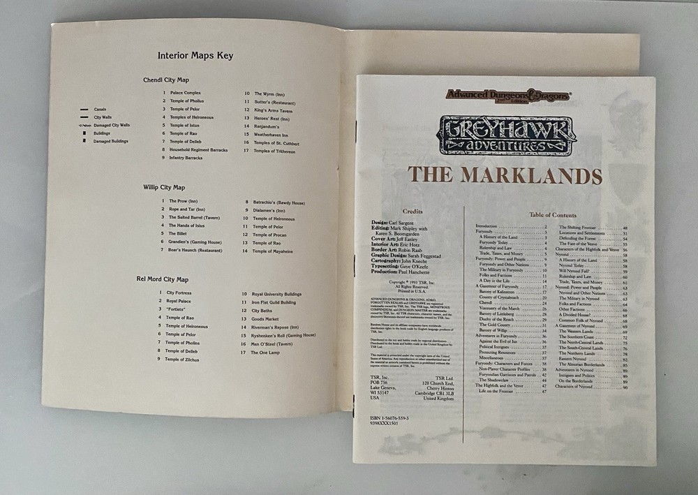 WGR4 The Marklands Dungeons & Dragons AD&D Greyhawk- With Map