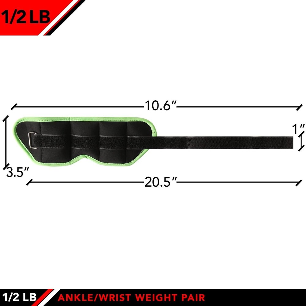 Comfortable Neoprene Ankle Weights (2-Pair Set) – Ideal for Strength Training