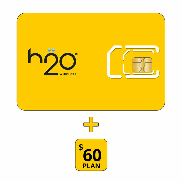 H2O $60 Unlimited plan + Sim Card + First month