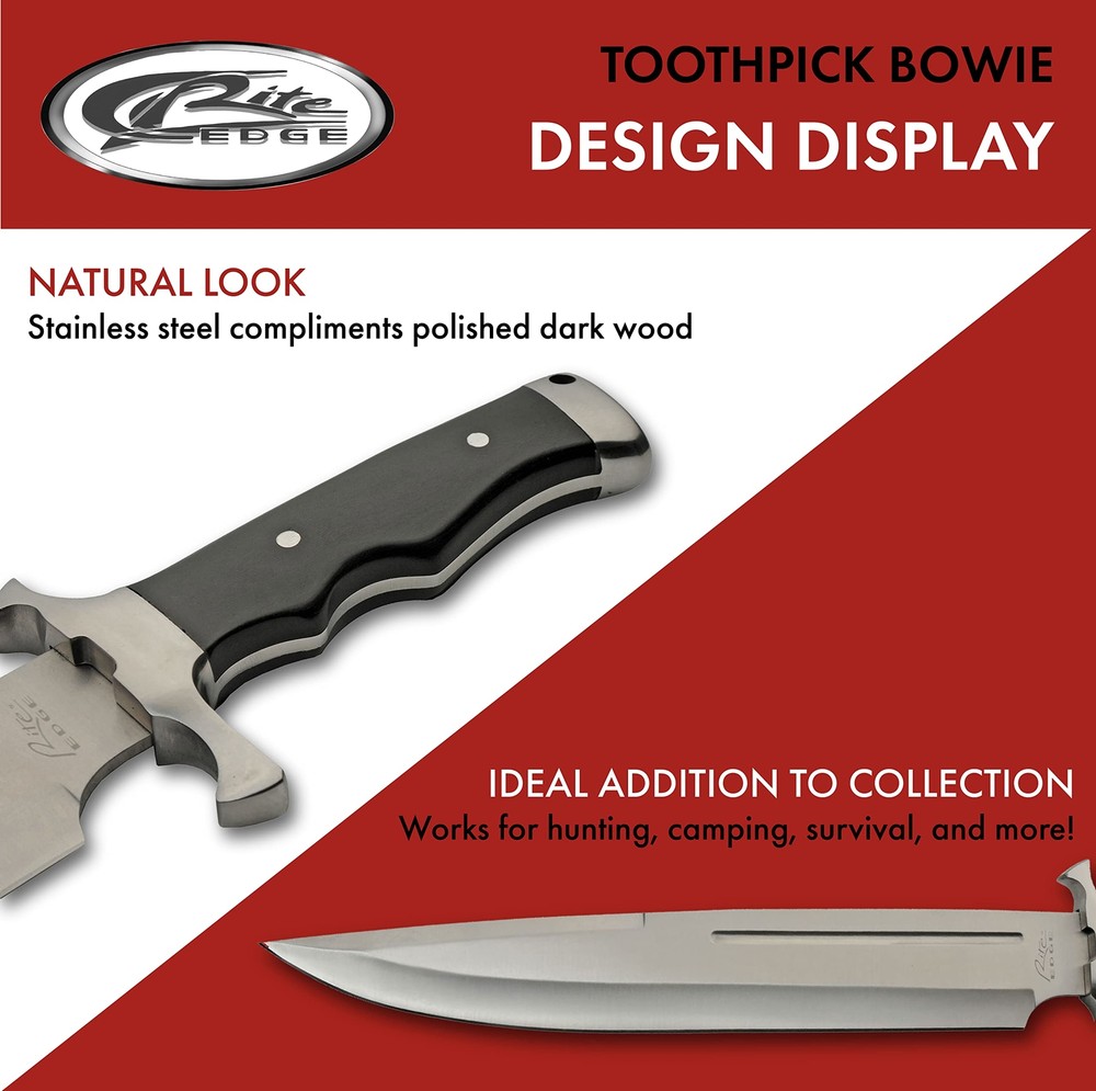 New Rite Edge Toothpick Bowie Fixed Blade Knife 211554