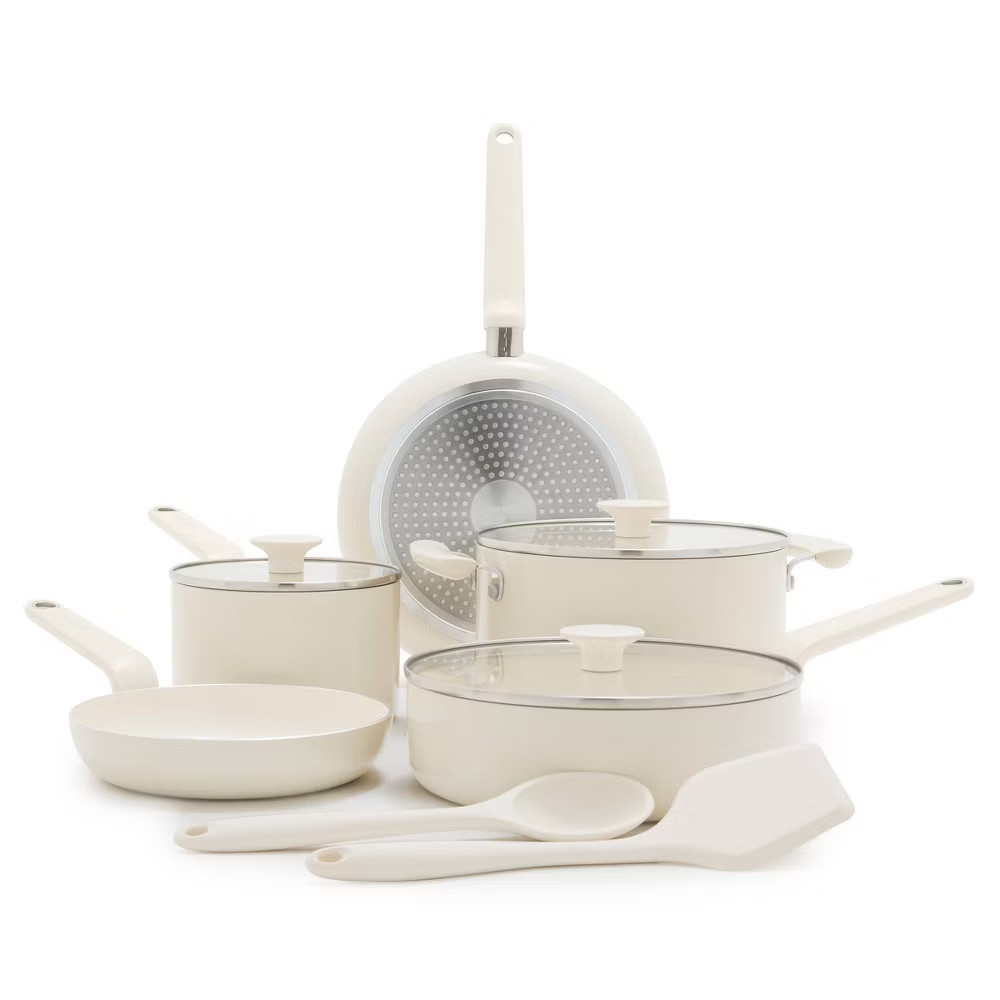 GreenPan Rio Advanced 10pc Ceramic Nonstick Cookware Set Cream