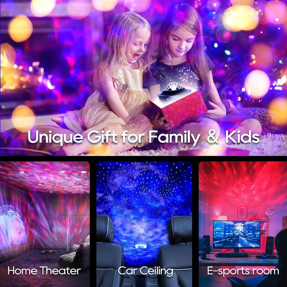 LED Starry Galaxy Projector Night Light Child Gift USB Bluetooth Music Player